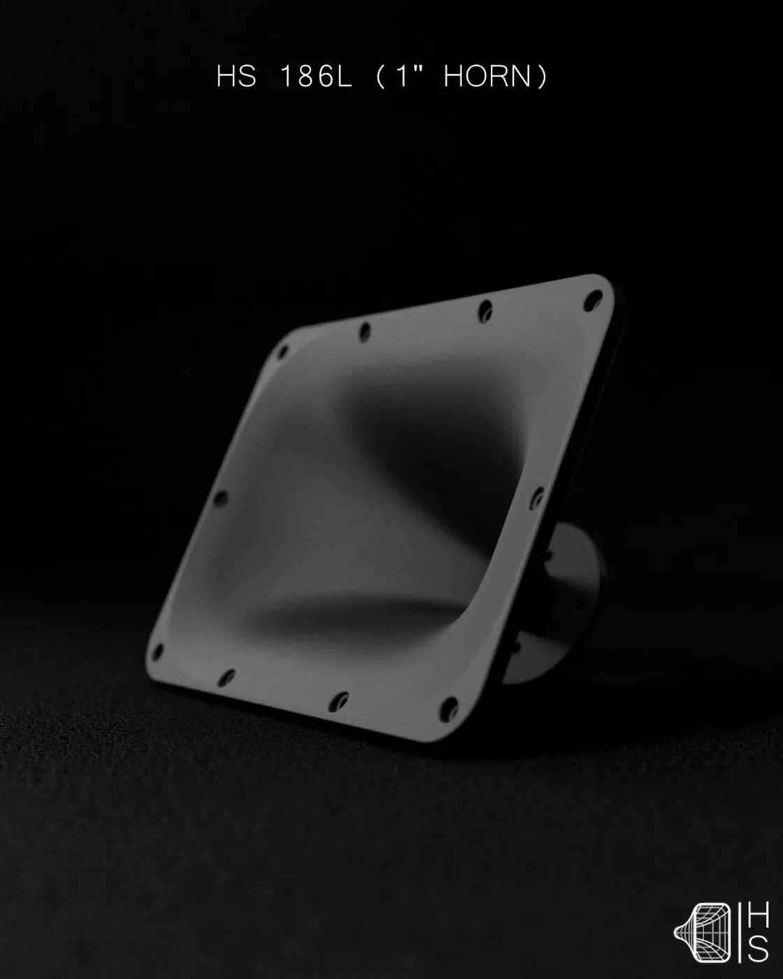 HS186L 1-Zoll-Horn als schwarzes 3D-gedrucktes Selbstbau-Modell